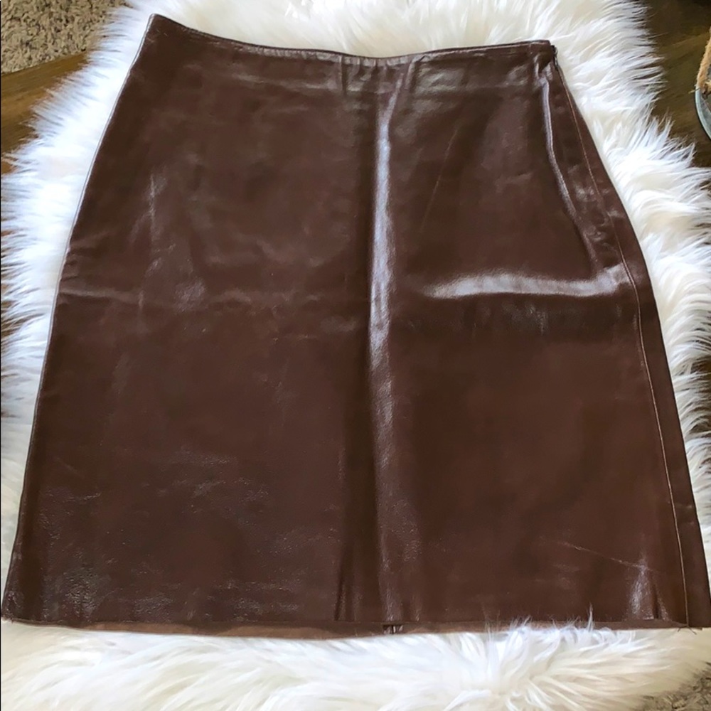 Finity Brown Leather High waist Skirt size 6